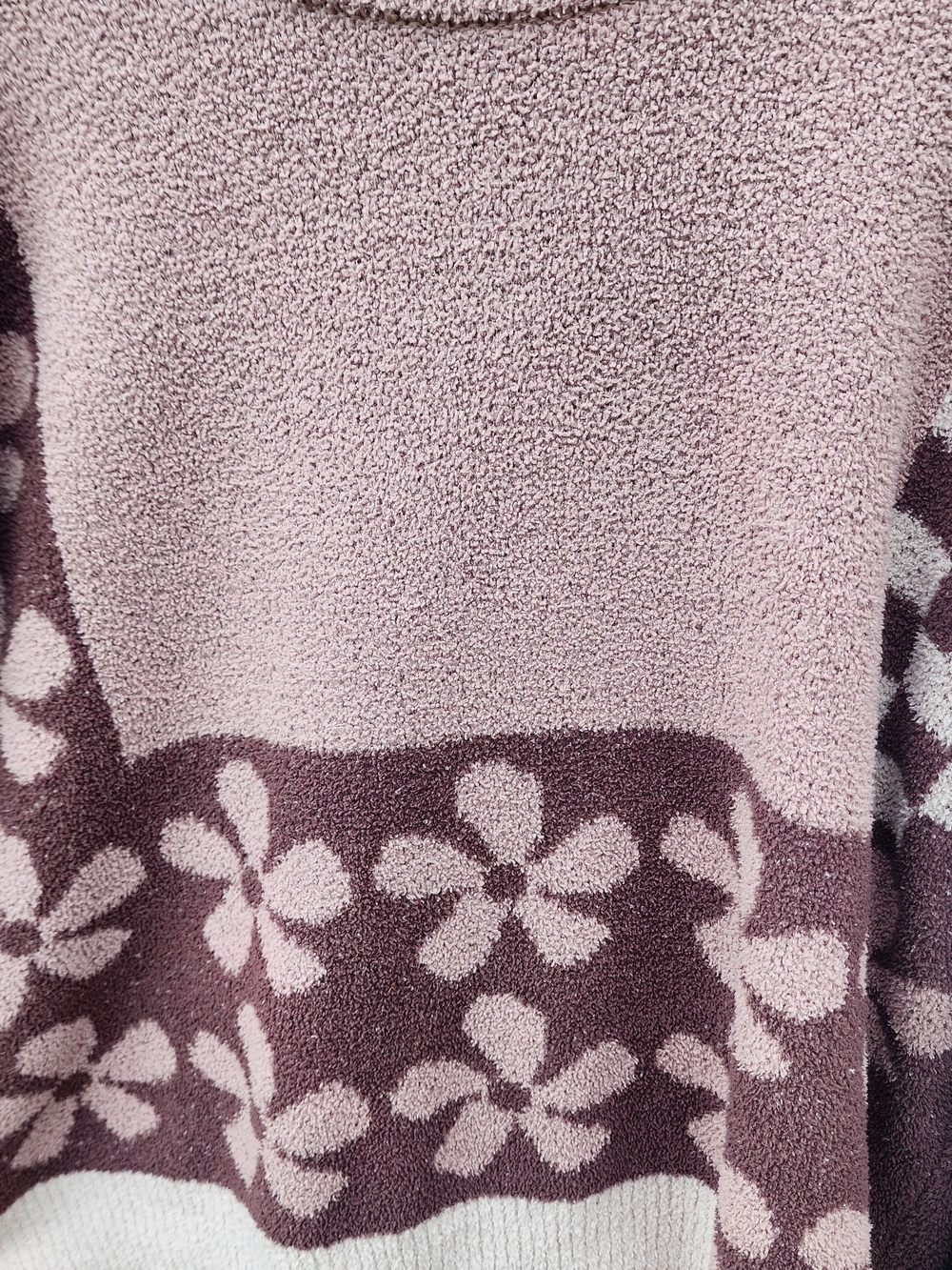 Mauve And Pink abstract Floral-Pattern Sweater - Picture 2 of 7
